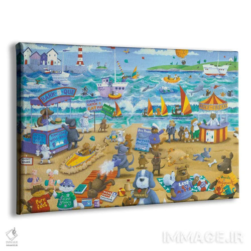 تابلو گربهها و سگها اثر پیتر آدرلی - نمای پرسپکتیو محصول