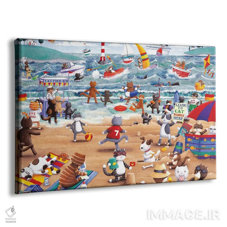 تابلو گربههای ساحلی اثر پیتر آدرلی - نمای پرسپکتیو محصول