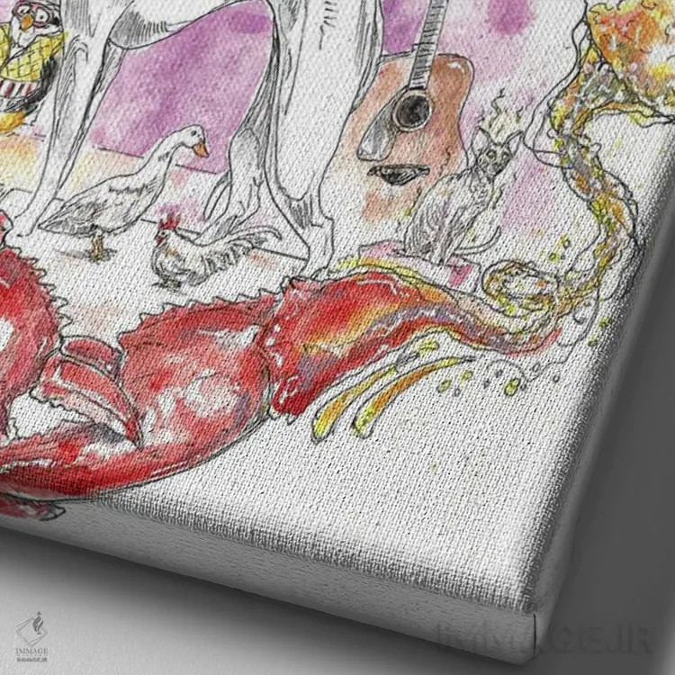 تابلو دوستان: همراهت خواهم بود (آهنگ یا تِم سریال) اثر آدام مایکلز - نمای نزدیک بافت بوم