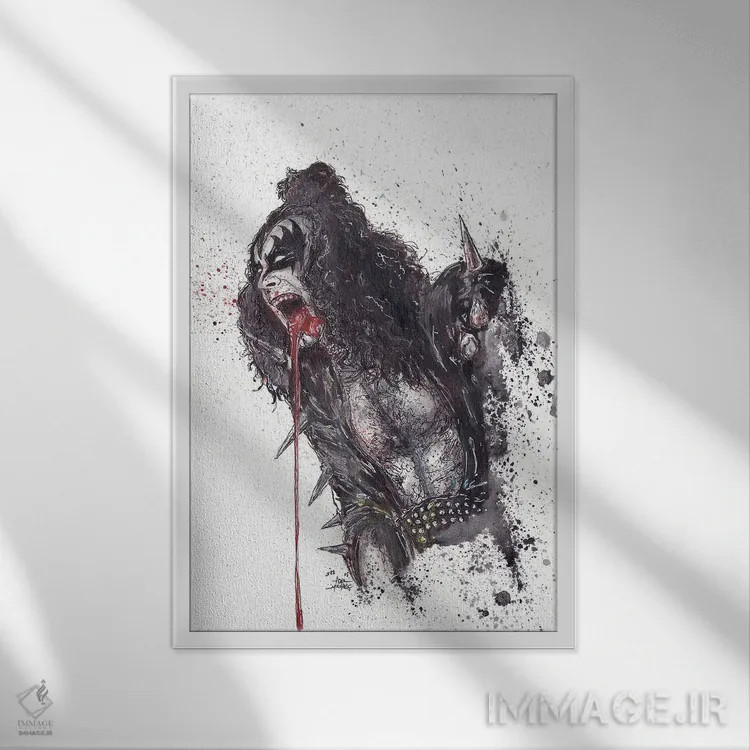 تابلو بوسه اثر آدام مایکلز - نمای قابدار سفید