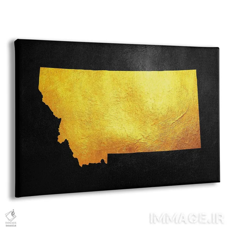 تابلو نقشه طلایی مونتانا اثر آدریان بالدُوینو - نمای پرسپکتیو محصول