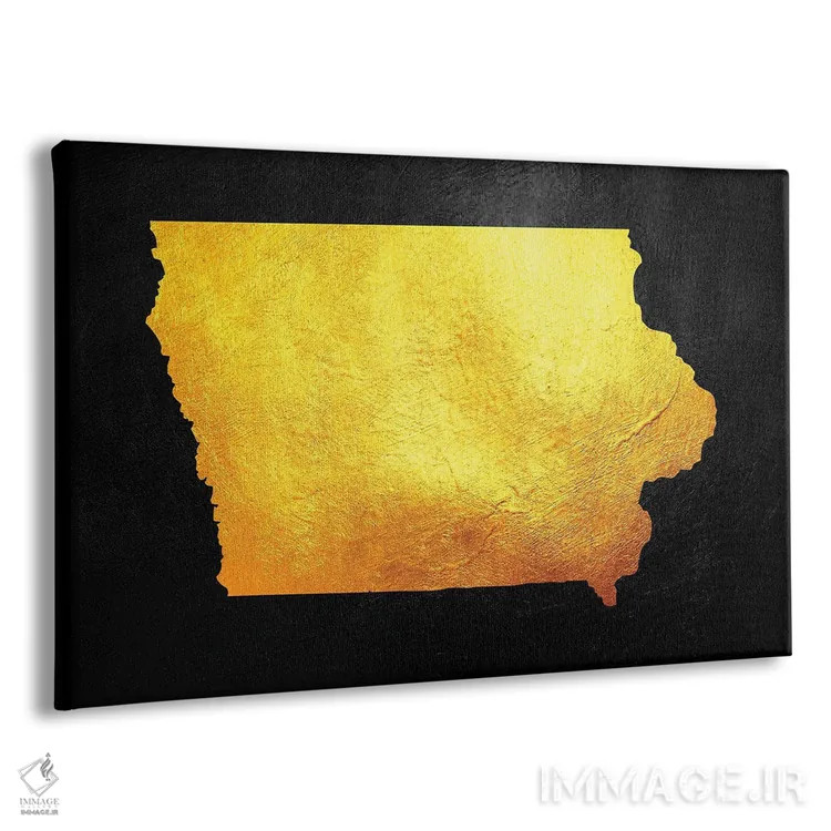 تابلو نقشه طلایی آیووا اثر آدریان بالدُوینو - نمای پرسپکتیو محصول