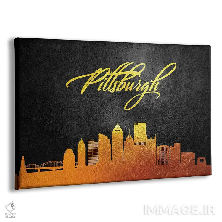 تابلو منظره طلایی آسماننمای پیتزبورگ (پنسیلوانیا) اثر آدریان بالدُوینو - نمای پرسپکتیو محصول