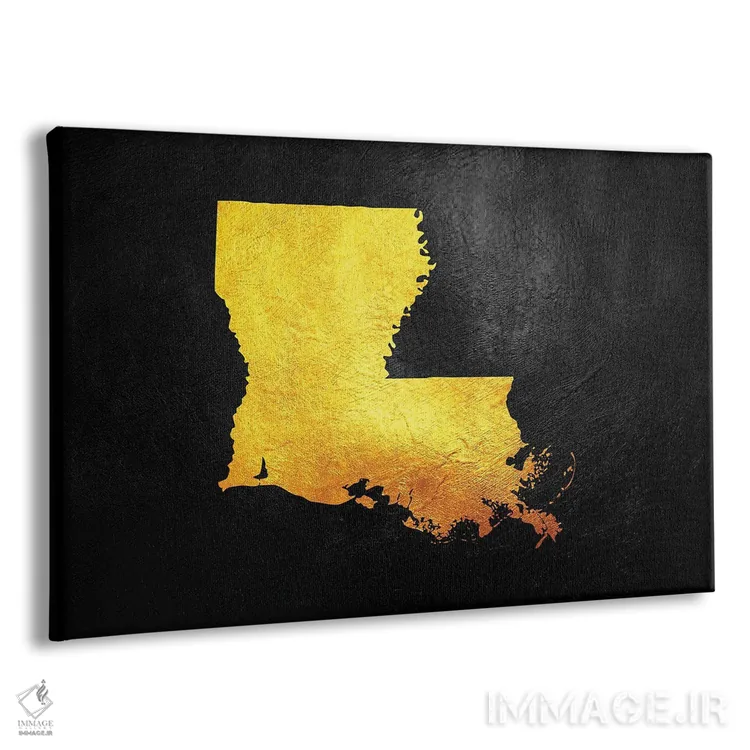 تابلو نقشه طلایی لوئیزیانا اثر آدریان بالدُوینو - نمای پرسپکتیو محصول