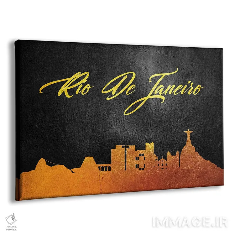 تابلو منظره طلایی آسماننمای ریو دو ژانیرو (برزیل) اثر آدریان بالدُوینو - نمای پرسپکتیو محصول