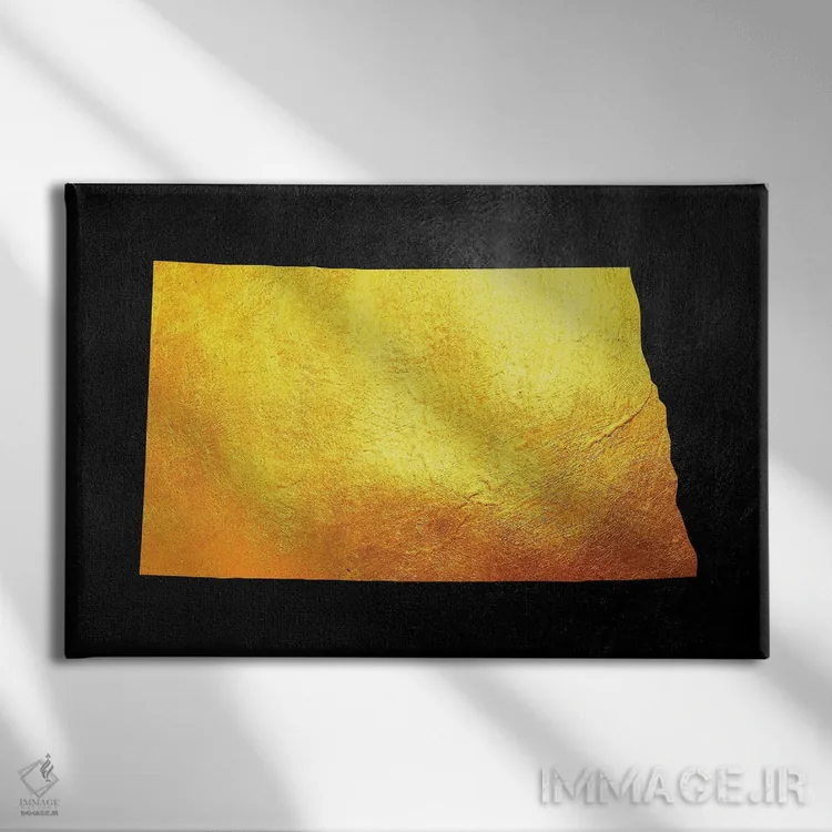 تابلو نقشه طلایی داکوتای شمالی اثر آدریان بالدُوینو - نمای روبهرو روی دیوار