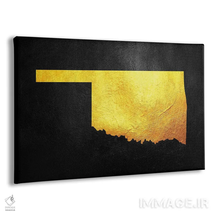 تابلو نقشه طلایی اوکلاهما اثر آدریان بالدُوینو - نمای پرسپکتیو محصول