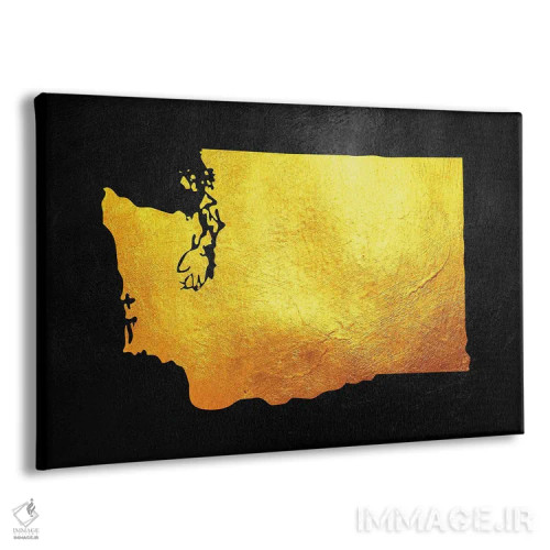 تابلو نقشه طلایی ایالت واشنگتن اثر آدریان بالدُوینو - نمای پرسپکتیو محصول