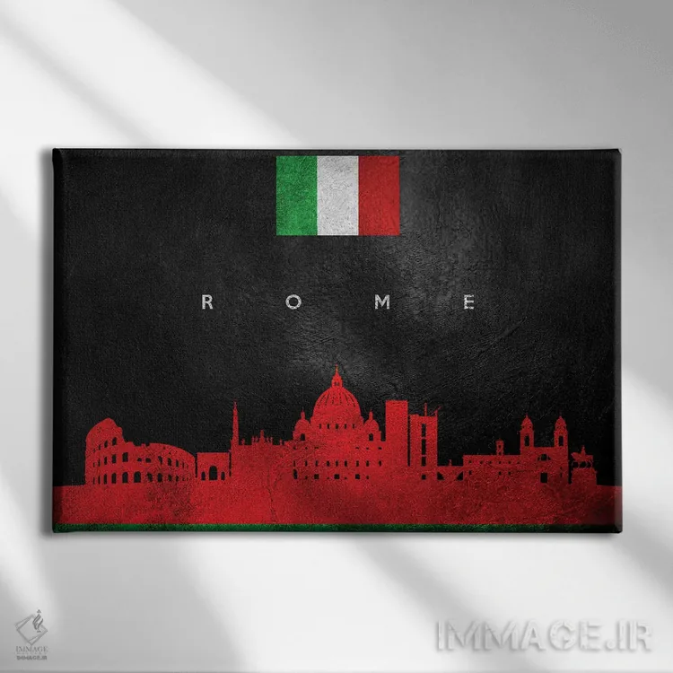 تابلو افق رم ایتالیا اثر آدریان بالدُوینو - نمای روبهرو روی دیوار