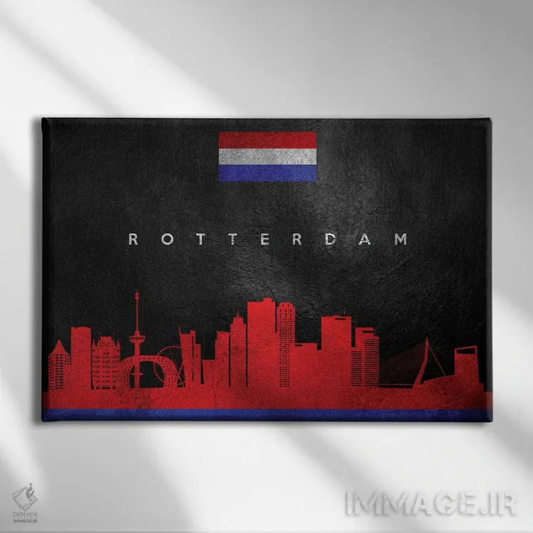 تابلو افق روتردام هلند اثر آدریان بالدُوینو - نمای روبهرو روی دیوار