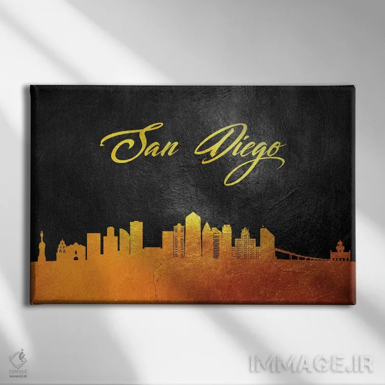 تابلو افق طلایی سندیهگو کالیفرنیا اثر آدریان بالدُوینو - نمای روبهرو روی دیوار