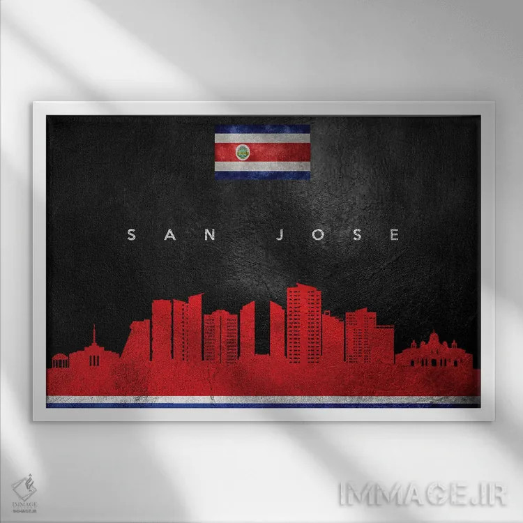 تابلو افق سنخوزه کاستاریکا اثر آدریان بالدُوینو - نمای قابدار سفید