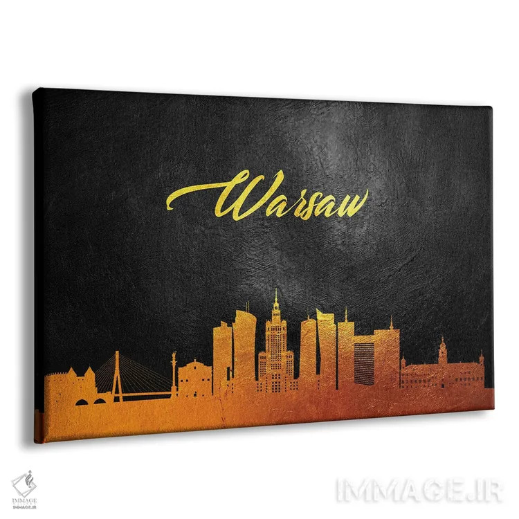 تابلو خط افق طلایی ورشو، لهستان اثر آدریان بالدُوینو - نمای پرسپکتیو محصول