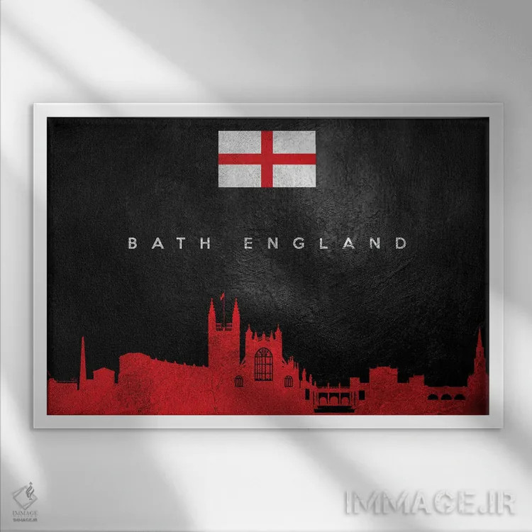 تابلو خط افق بث، انگلستان اثر آدریان بالدُوینو - نمای قابدار سفید