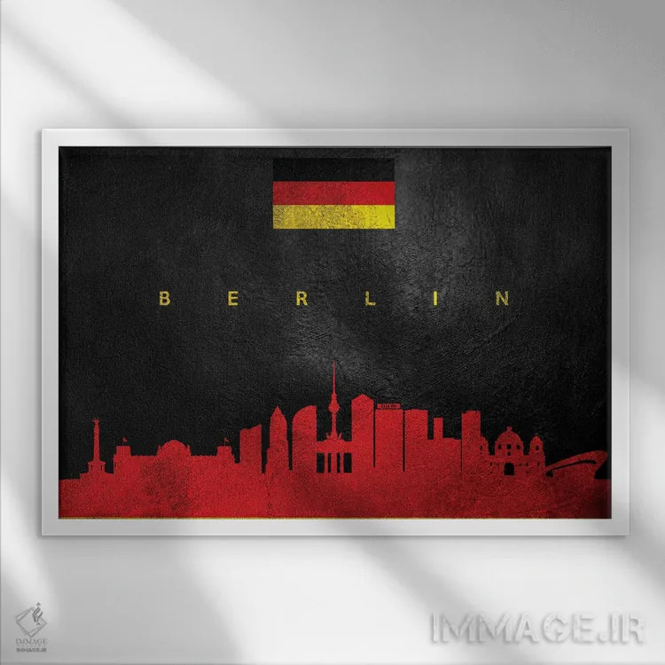 تابلو خط افق برلین، آلمان؛ نسخه ۲ اثر آدریان بالدُوینو - نمای قابدار سفید