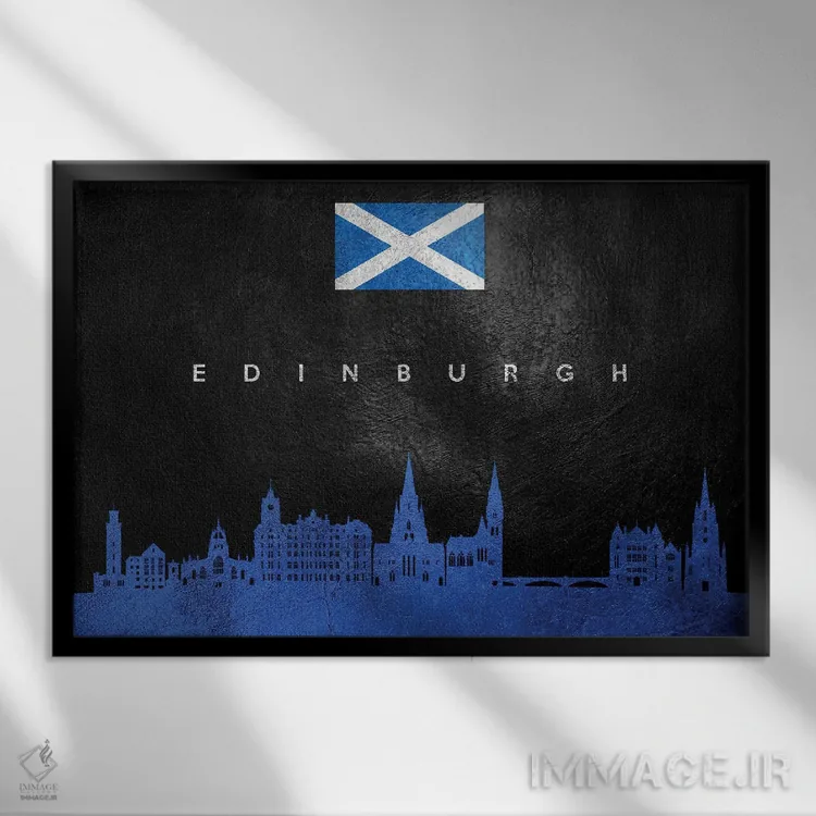 تابلو خط افق اباوربورو، اسکاتلند اثر آدریان بالدُوینو - نمای قابدار مشکی