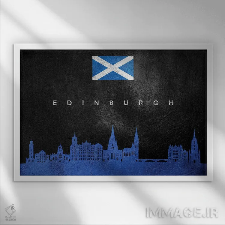 تابلو خط افق اباوربورو، اسکاتلند اثر آدریان بالدُوینو - نمای قابدار سفید