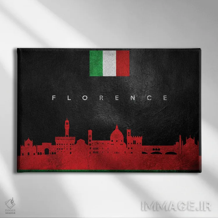 تابلو خط افق فلورانس، ایتالیا اثر آدریان بالدُوینو - نمای روبهرو روی دیوار