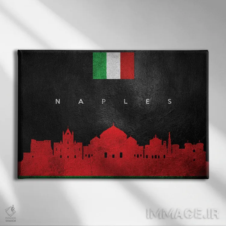 تابلو خط افق ناپل، ایتالیا اثر آدریان بالدُوینو - نمای روبهرو روی دیوار