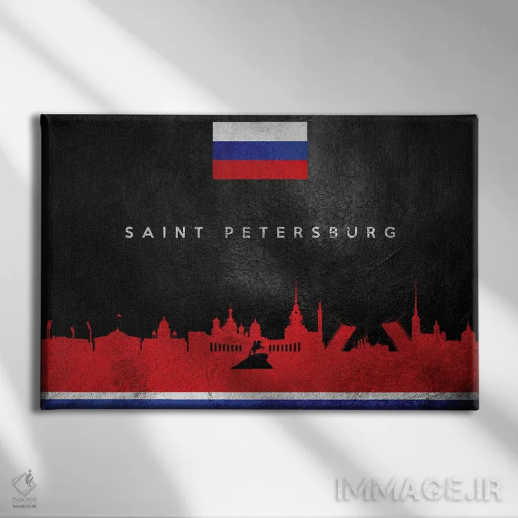 تابلو خط افق سن پترزبورگ، روسیه؛ نسخه ۲ اثر آدریان بالدُوینو - نمای روبهرو روی دیوار