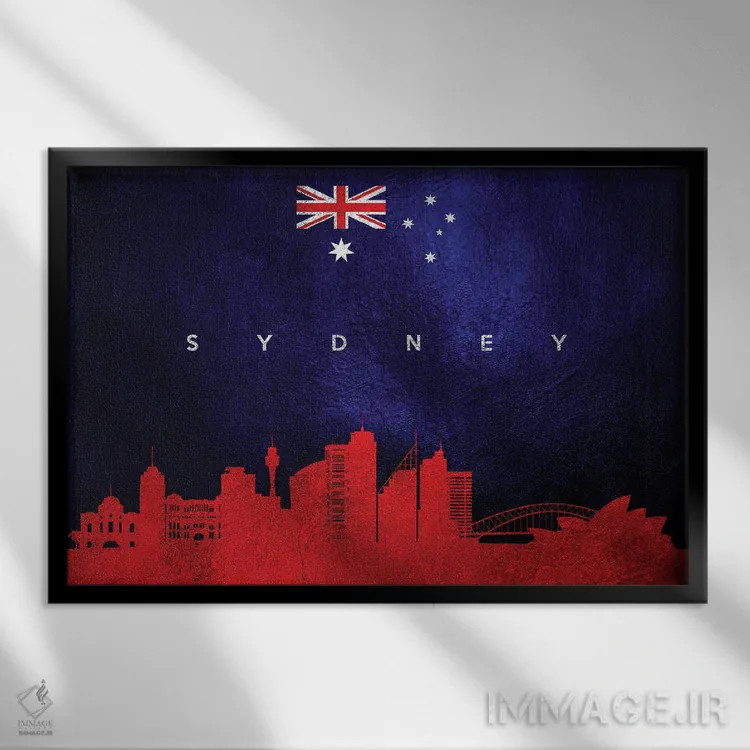 تابلو خط افق سیدنی، استرالیا اثر آدریان بالدُوینو - نمای قابدار مشکی