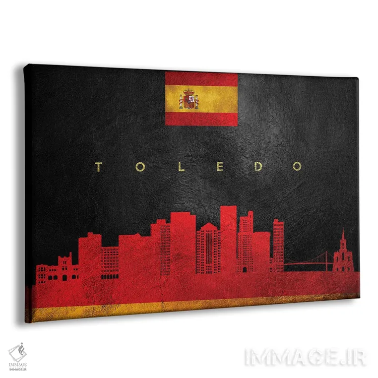 تابلو خط افق تولدو اسپانیا اثر آدریان بالدُوینو - نمای پرسپکتیو محصول