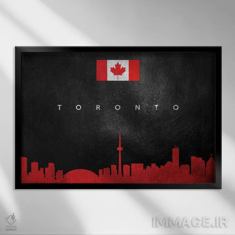 تابلو خط افق تورنتو کانادا اثر آدریان بالدُوینو - نمای قابدار مشکی