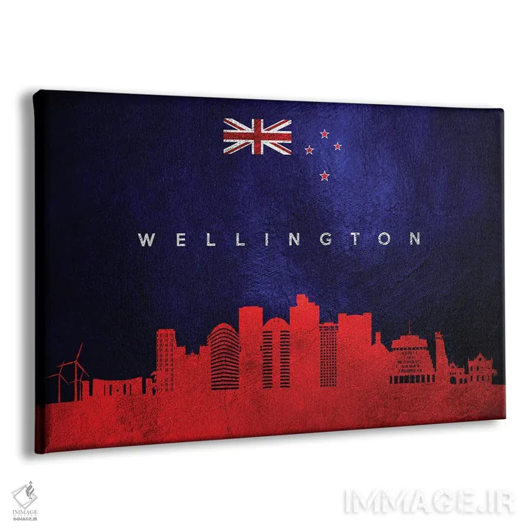 تابلو خط افق ولینگتون نیوزیلند اثر آدریان بالدُوینو - نمای پرسپکتیو محصول