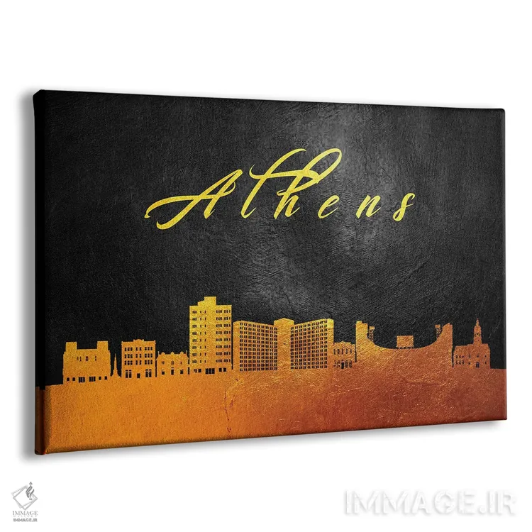 تابلو خط افق طلایی آتن جورجیا اثر آدریان بالدُوینو - نمای پرسپکتیو محصول