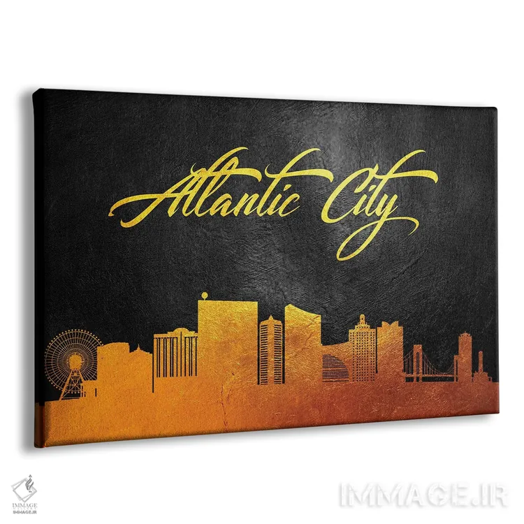 تابلو خط افق طلایی آتلانتیک سیتی نیوجرسی اثر آدریان بالدُوینو - نمای پرسپکتیو محصول