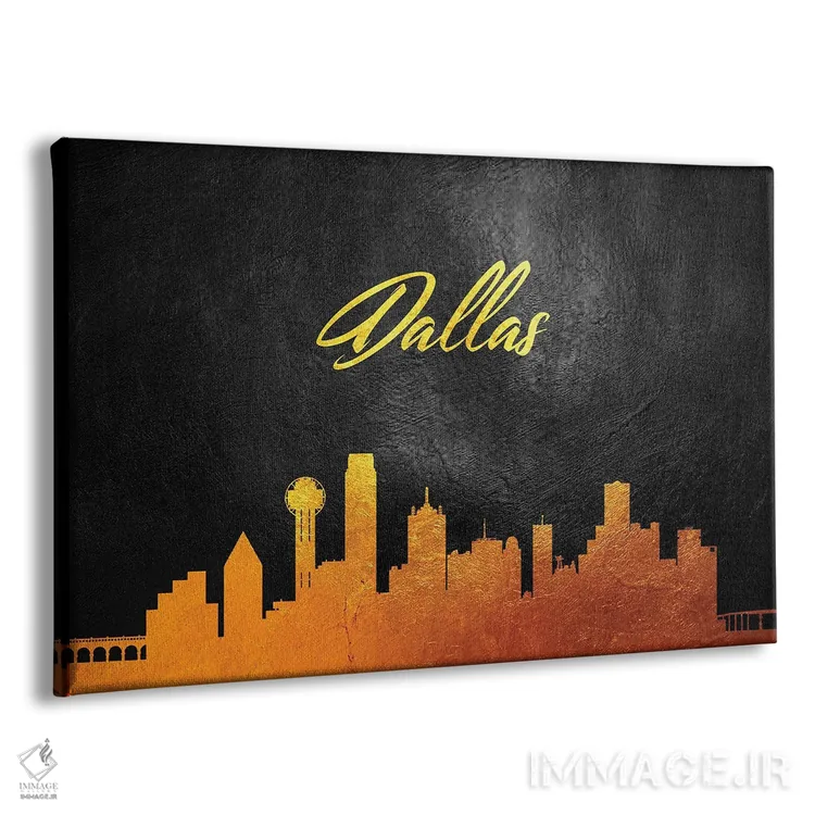 تابلو خط افق طلایی دالاس تگزاس اثر آدریان بالدُوینو - نمای پرسپکتیو محصول