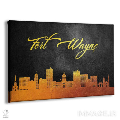 تابلو خط افق طلایی فورت وین ایندیانا اثر آدریان بالدُوینو - نمای پرسپکتیو محصول