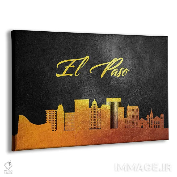 تابلو خط افق طلایی ال پاسو تگزاس اثر آدریان بالدُوینو - نمای پرسپکتیو محصول