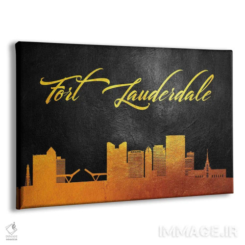 تابلو خط افق طلایی فورت لادردیل فلوریدا اثر آدریان بالدُوینو - نمای پرسپکتیو محصول