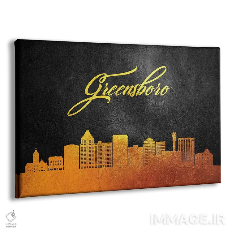 تابلو خط افق طلایی گرینزبورو کارولینای شمالی اثر آدریان بالدُوینو - نمای پرسپکتیو محصول