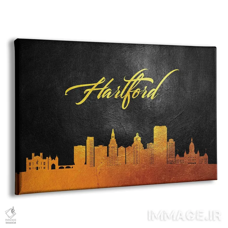 تابلو خط افق طلایی هارتفورد کنتیکت اثر آدریان بالدُوینو - نمای پرسپکتیو محصول