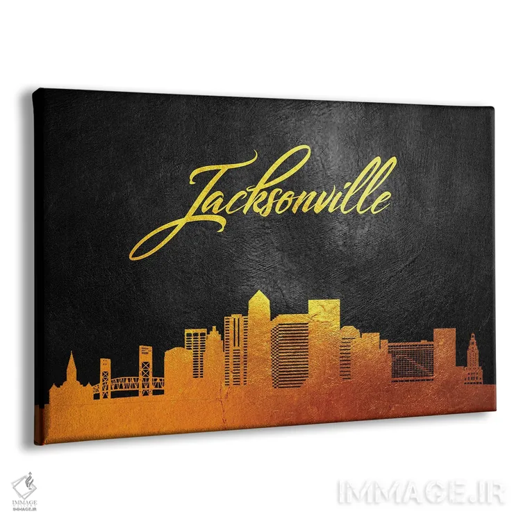 تابلو خط افق طلایی جکسونویل فلوریدا اثر آدریان بالدُوینو - نمای پرسپکتیو محصول