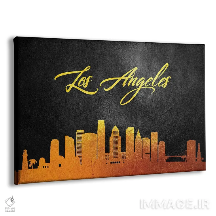 تابلو خط افق طلایی لس آنجلس کالیفرنیا اثر آدریان بالدُوینو - نمای پرسپکتیو محصول