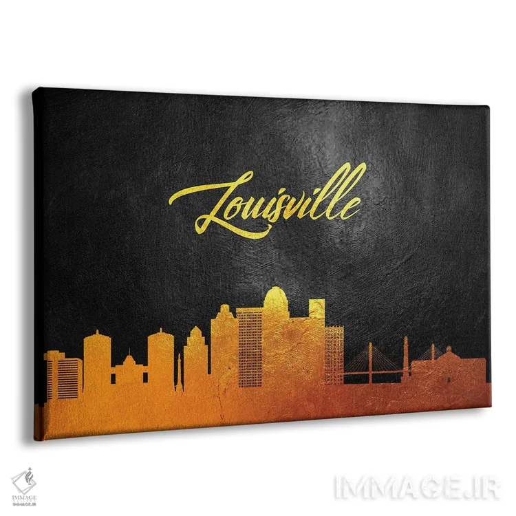 تابلو خط افق طلایی لوئیزویل کنتاکی اثر آدریان بالدُوینو - نمای پرسپکتیو محصول