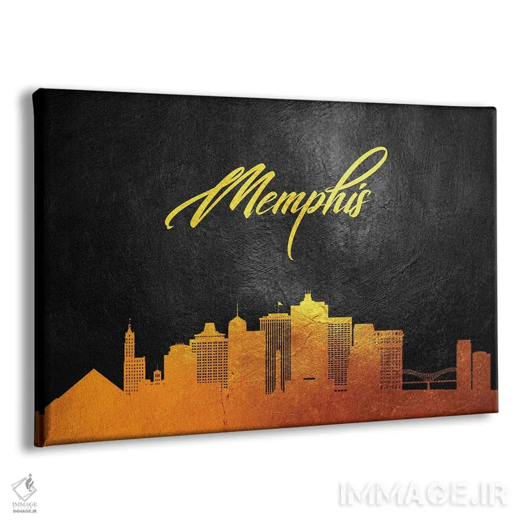 تابلو خط افق طلایی ممفیس تنسی اثر آدریان بالدُوینو - نمای پرسپکتیو محصول