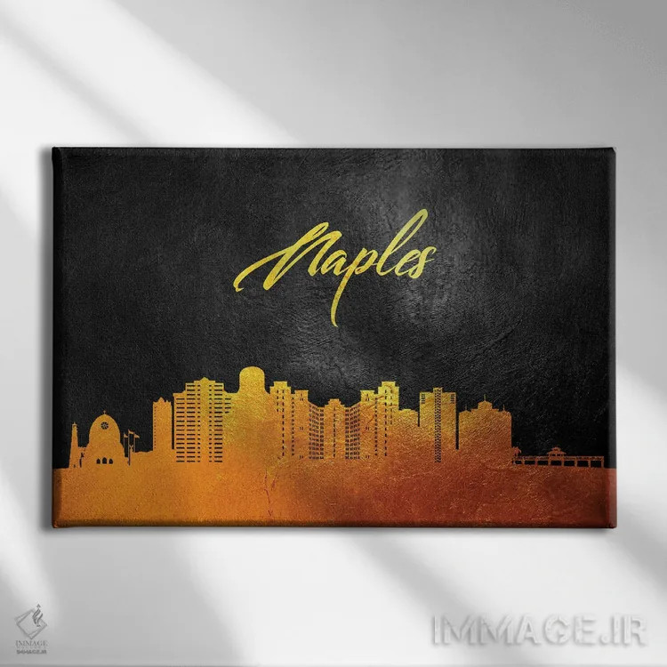 تابلو خط افق طلایی نپلز فلوریدا اثر آدریان بالدُوینو - نمای روبهرو روی دیوار