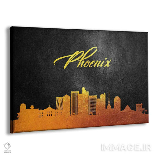 تابلو خط افق طلایی فینیکس آریزونا اثر آدریان بالدُوینو - نمای پرسپکتیو محصول