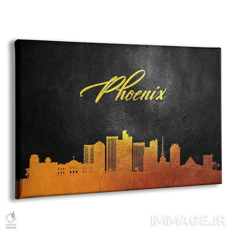 تابلو خط افق طلایی فینیکس آریزونا اثر آدریان بالدُوینو - نمای پرسپکتیو محصول