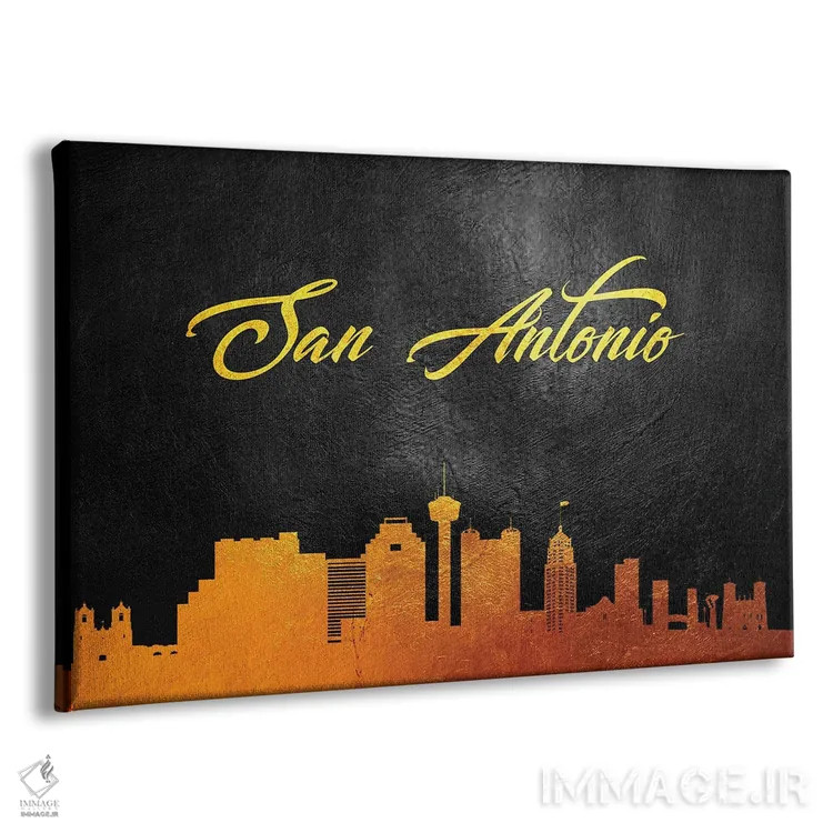 تابلو خط افق طلایی سن آنتونیو تگزاس اثر آدریان بالدُوینو - نمای پرسپکتیو محصول