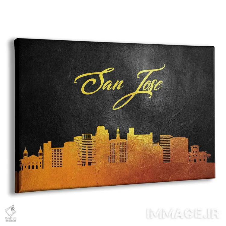 تابلو خط افق طلایی سن خوزه کالیفرنیا اثر آدریان بالدُوینو - نمای پرسپکتیو محصول