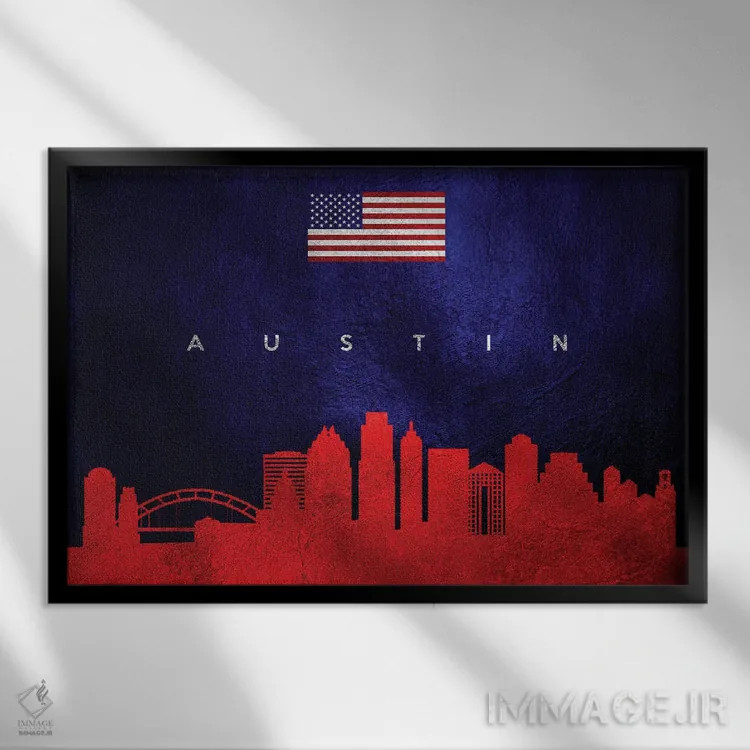 تابلو خط افق آستین تگزاس اثر آدریان بالدُوینو - نمای قابدار مشکی