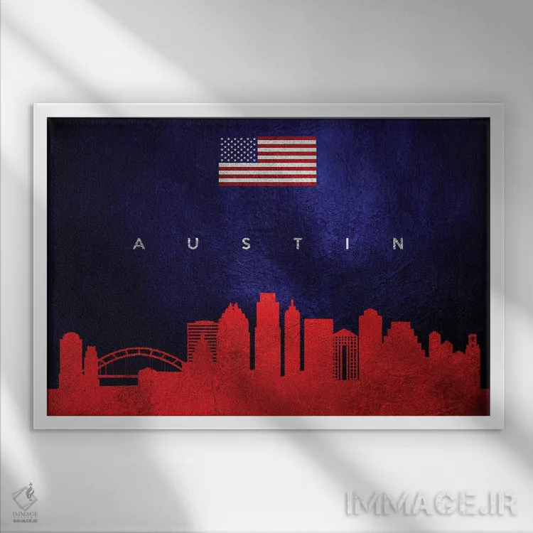 تابلو خط افق آستین تگزاس اثر آدریان بالدُوینو - نمای قابدار سفید