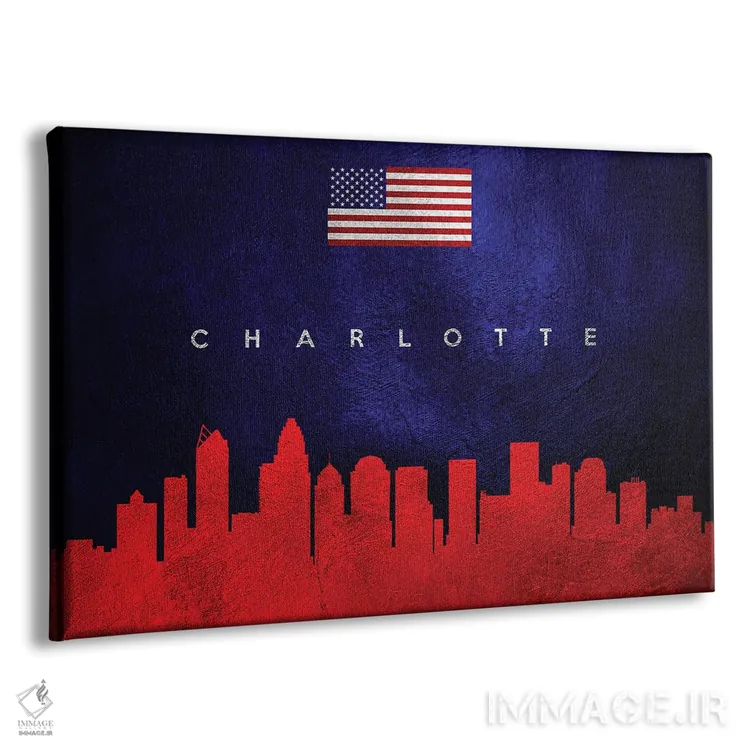 تابلو خط افق شارلوت کارولینای شمالی اثر آدریان بالدُوینو - نمای پرسپکتیو محصول