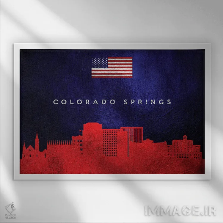 تابلو خط افق کلرادو اسپرینگز اثر آدریان بالدُوینو - نمای قابدار سفید