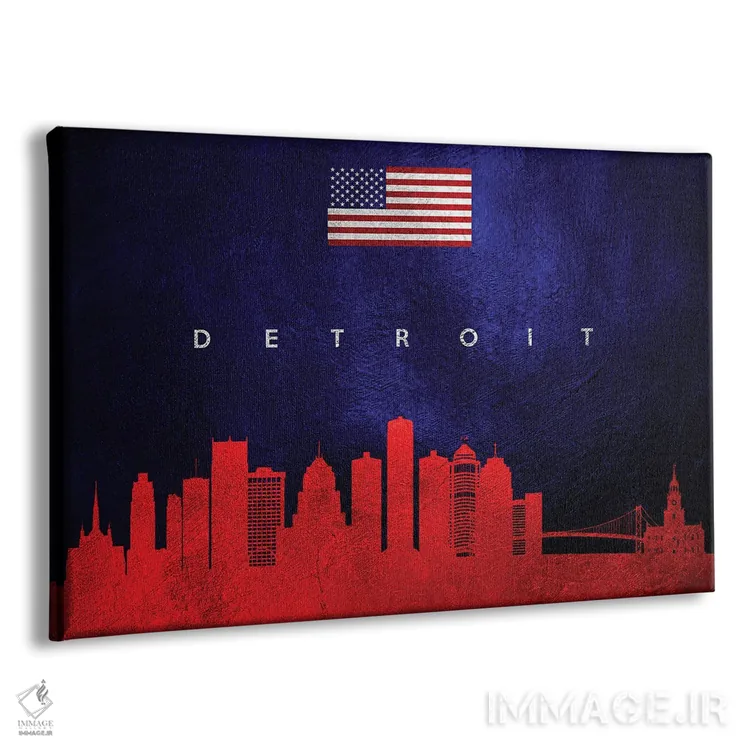 تابلو خط افق دیترویت میشیگان اثر آدریان بالدُوینو - نمای پرسپکتیو محصول